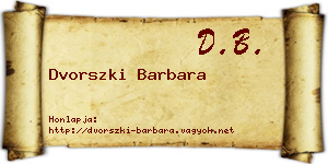 Dvorszki Barbara névjegykártya