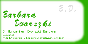 barbara dvorszki business card